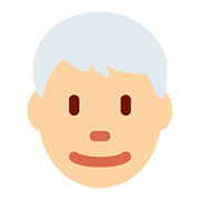 👨🏼‍🦳 Emoji Mann: mittelhelle Hautfarbe, weißes Haar Twitter Twemoji 11.1.
