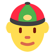 👲 Emoji Mann mit chinesischem Hut Twitter Twemoji 11.1.