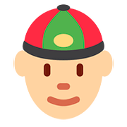 👲🏼 Emoji Hombre Con Gorro Chino: Tono De Piel Claro Medio en Twitter Twemoji 11.1.
