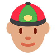 👲🏽 Emoji Hombre Con Gorro Chino: Tono De Piel Medio en Twitter Twemoji 11.1.