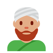 Emoji 👳🏽 Persona Con Turbante: Carnagione Olivastra su Twitter Twemoji 11.1.