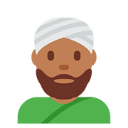 👳🏾 Emoji Persona Con Turbante: Tono De Piel Oscuro Medio en Twitter Twemoji 11.1.