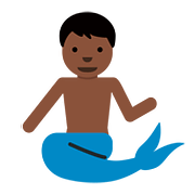 🧜🏿‍♂️ Emoji Sirena Hombre: Tono De Piel Oscuro en Twitter Twemoji 11.1.