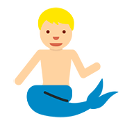🧜🏼‍♂️ Emoji Sirena Hombre: Tono De Piel Claro Medio en Twitter Twemoji 11.1.