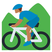 🚵🏾 Emoji Pessoa Fazendo Mountain Bike: Pele Morena Escura na Twitter Twemoji 11.1.