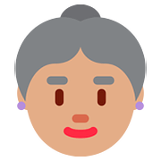 Émoji 👵🏽 Femme âgée : Peau Légèrement Mate sur Twitter Twemoji 11.1.