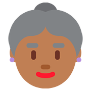 👵🏾 Emoji ältere Frau: mitteldunkle Hautfarbe Twitter Twemoji 11.1.