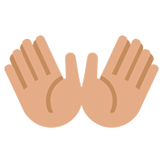 👐🏽 Emoji Mãos Abertas: Pele Morena na Twitter Twemoji 11.1.