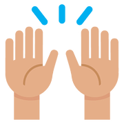 🙌🏽 Emoji zwei erhobene Handflächen: mittlere Hautfarbe Twitter Twemoji 11.1.