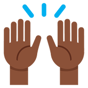 🙌🏿 Emoji zwei erhobene Handflächen: dunkle Hautfarbe Twitter Twemoji 11.1.