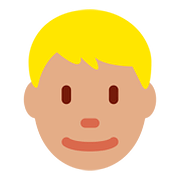 Émoji 👱🏽 Personne Blonde : Peau Légèrement Mate sur Twitter Twemoji 11.1.