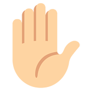 ✋🏼 Emoji erhobene Hand: mittelhelle Hautfarbe Twitter Twemoji 11.1.