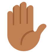 ✋🏾 Emoji erhobene Hand: mitteldunkle Hautfarbe Twitter Twemoji 11.1.