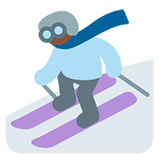 Emoji ⛷🏿 Sciatore, Carnagione Scura su Twitter Twemoji 11.1.
