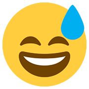😅 Emoji grinsendes Gesicht mit Schweißtropfen Twitter Twemoji 11.1.