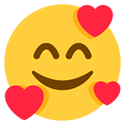 Emoji 🥰 Faccina Con Cuoricini su Twitter Twemoji 11.1.