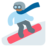 🏂🏾 Emoji Practicante De Snowboard: Tono De Piel Oscuro Medio en Twitter Twemoji 11.1.