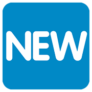 🆕 Emoji Wort „New“ in blauem Quadrat Twitter Twemoji 11.1.