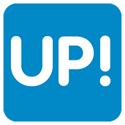 🆙 Emoji Schriftzug „UP!“ im blauen Quadrat Twitter Twemoji 11.1.