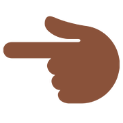 👈🏿 Emoji Dorso Da Mão Com Dedo Indicador Apontando Para A Esquerda: Pele Escura na Twitter Twemoji 11.1.