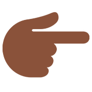 👉🏿 Emoji Dorso Da Mão Com Dedo Indicador Apontando Para A Direita: Pele Escura na Twitter Twemoji 11.1.