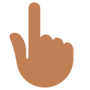 👆🏾 Emoji nach oben weisender Zeigefinger von hinten: mitteldunkle Hautfarbe Twitter Twemoji 11.1.