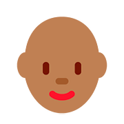 👩🏾‍🦲 Emoji Mujer: Tono De Piel Oscuro Medio Y Sin Pelo en Twitter Twemoji 11.1.