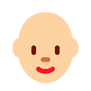 👩🏼‍🦲 Emoji Frau: mittelhelle Hautfarbe, Glatze Twitter Twemoji 11.1.