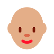 👩🏽‍🦲 Emoji Frau: mittlere Hautfarbe, Glatze Twitter Twemoji 11.1.