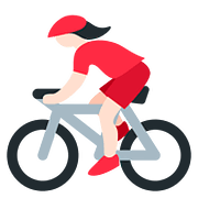 🚴🏻‍♀️ Emoji Mulher Ciclista: Pele Clara na Twitter Twemoji 11.1.