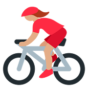 Émoji 🚴🏽‍♀️ Cycliste Femme : Peau Légèrement Mate sur Twitter Twemoji 11.1.