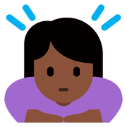 Emoji 🙇🏿‍♀️ Donna Che Fa Inchino Profondo: Carnagione Scura su Twitter Twemoji 11.1.