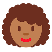 👩🏾‍🦱 Emoji Frau: mitteldunkle Hautfarbe, lockiges Haar Twitter Twemoji 11.1.
