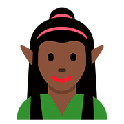 🧝🏿‍♀️ Emoji Elfa: Tono De Piel Oscuro en Twitter Twemoji 11.1.