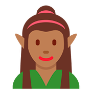 🧝🏾‍♀️ Emoji Elfe: mitteldunkle Hautfarbe Twitter Twemoji 11.1.