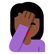 🤦🏿‍♀️ Emoji sich an den Kopf fassende Frau: dunkle Hautfarbe Twitter Twemoji 11.1.