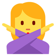 🙅‍♀️ Emoji Frau mit überkreuzten Armen Twitter Twemoji 11.1.