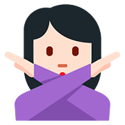 🙅🏻‍♀️ Emoji Mujer Haciendo El Gesto De «no»: Tono De Piel Claro en Twitter Twemoji 11.1.