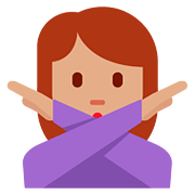Emoji 🙅🏽‍♀️ Donna Con Gesto Di Rifiuto: Carnagione Olivastra su Twitter Twemoji 11.1.