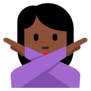 🙅🏿‍♀️ Emoji Frau mit überkreuzten Armen: dunkle Hautfarbe Twitter Twemoji 11.1.