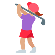 🏌🏽‍♀️ Emoji Mujer Jugando Al Golf: Tono De Piel Medio en Twitter Twemoji 11.1.