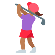 🏌🏾‍♀️ Emoji Mujer Jugando Al Golf: Tono De Piel Oscuro Medio en Twitter Twemoji 11.1.