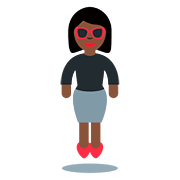 🕴🏿‍♀️ Emoji Mujer En Traje De Negocios Levitando: Tono De Piel Oscuro en Twitter Twemoji 11.1.