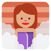 Emoji 🧖🏽‍♀️ Donna In Sauna: Carnagione Olivastra su Twitter Twemoji 11.1.