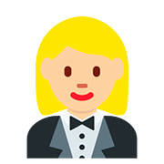 🤵🏼‍♀️ Emoji Mujer Con Esmoquin: Tono De Piel Claro Medio en Twitter Twemoji 11.1.