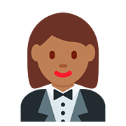 🤵🏾‍♀️ Emoji Frau im Smoking: mitteldunkle Hautfarbe Twitter Twemoji 11.1.