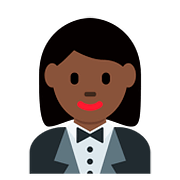 🤵🏿‍♀️ Emoji Mujer Con Esmoquin: Tono De Piel Oscuro en Twitter Twemoji 11.1.