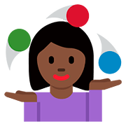 Emoji 🤹🏿‍♀️ Giocoliere Donna: Carnagione Scura su Twitter Twemoji 11.1.