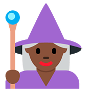 🧙🏿‍♀️ Emoji Maga: Tono De Piel Oscuro en Twitter Twemoji 11.1.