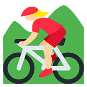 🚵🏼‍♀️ Emoji Mulher Fazendo Mountain Bike: Pele Morena Clara na Twitter Twemoji 11.1.